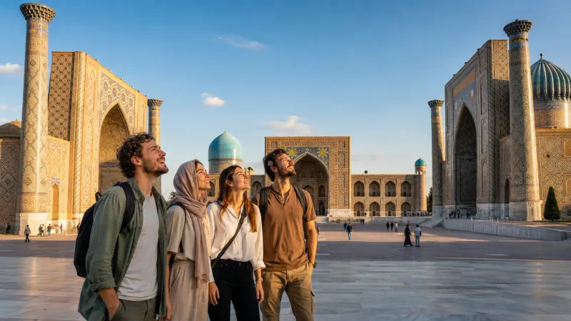 Silk Road tour Uzbekistan and Armenia — Samarkand Registan and Yerevan monasteries itinerary planned by Piccola Travel, a Miami travel agency.
