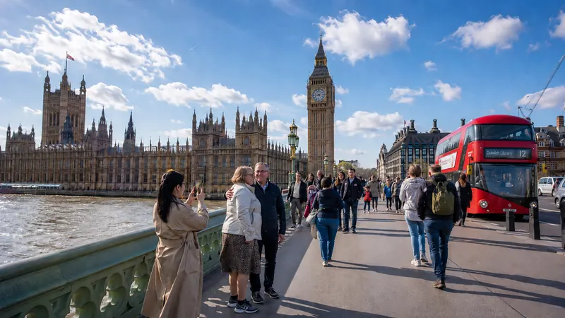 Big Ben and Westminster beside the River Thames in London
