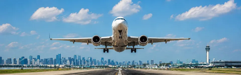Airliner on the runway ready for an international departure