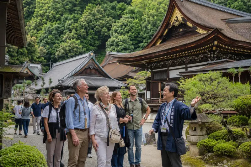 Guided cultural heritage tour visiting ancient temples in Japan, planned by Piccola Travel.