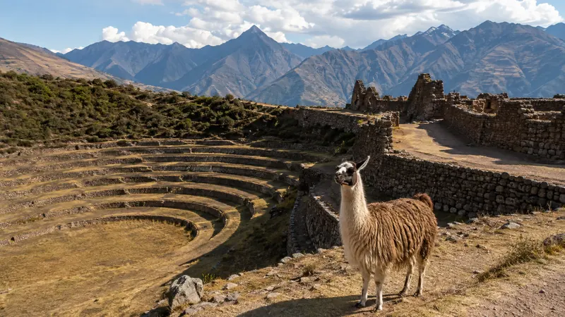 Machu Picchu stone terraces high in the Andes of Peru — Machu Picchu tour packages.