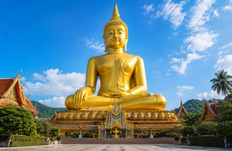 Piccola Travel Thailand vacation — ornate Buddhist temples in Bangkok and island resorts in Phuket from Miami.