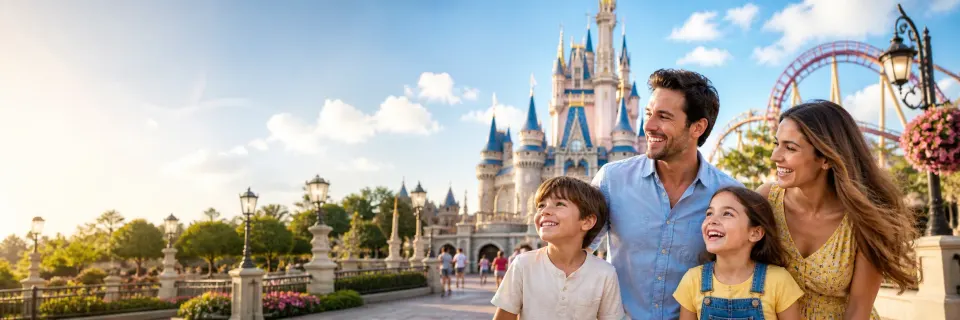 Family enjoying a day at an Orlando theme park